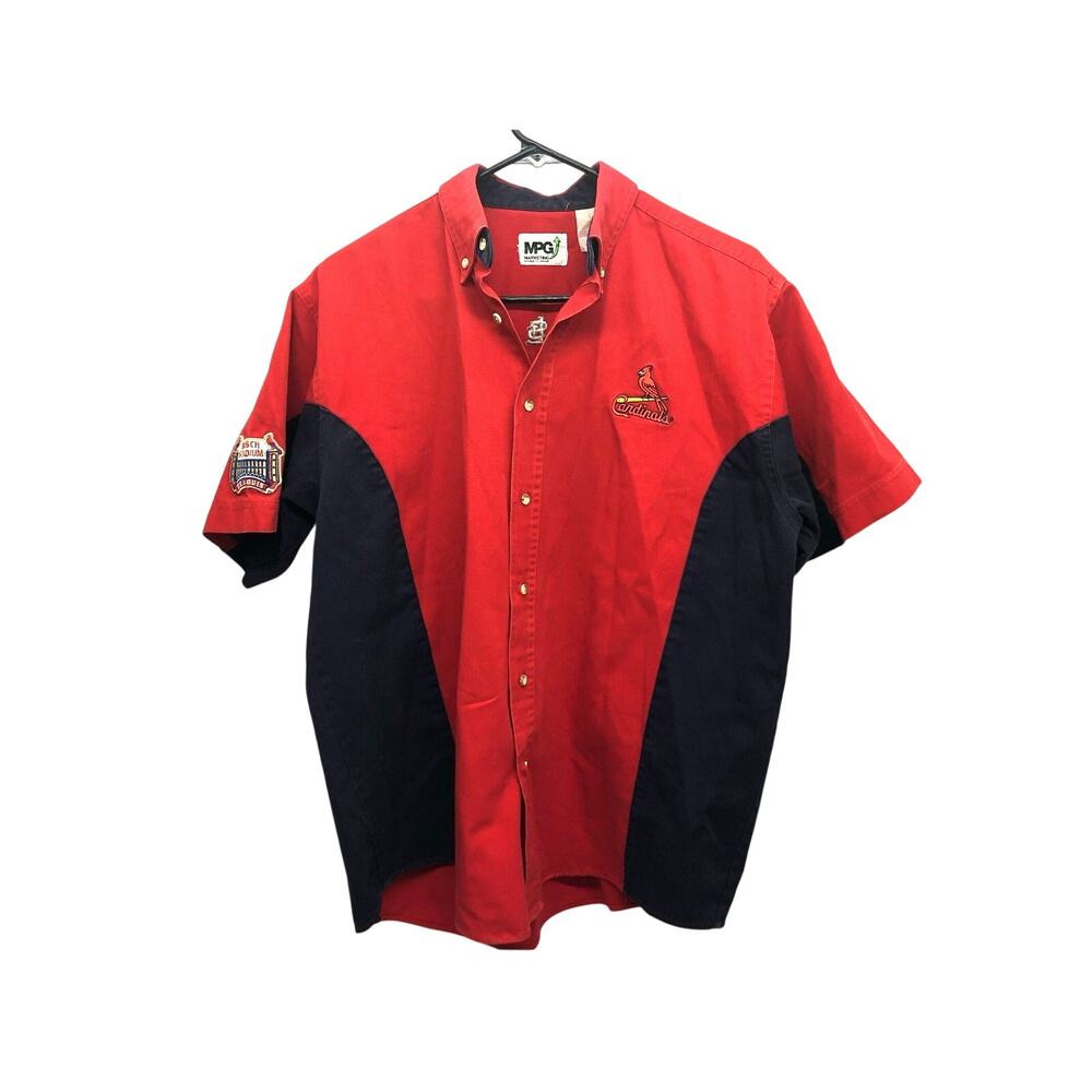 MPG Marketing St Louis Cardinals Button Down Busch Stadium Patch Embroidered Lg